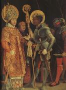 Matthias  Grunewald The Meeting of St Erasmus and St Maurice (mk08) oil painting on canvas